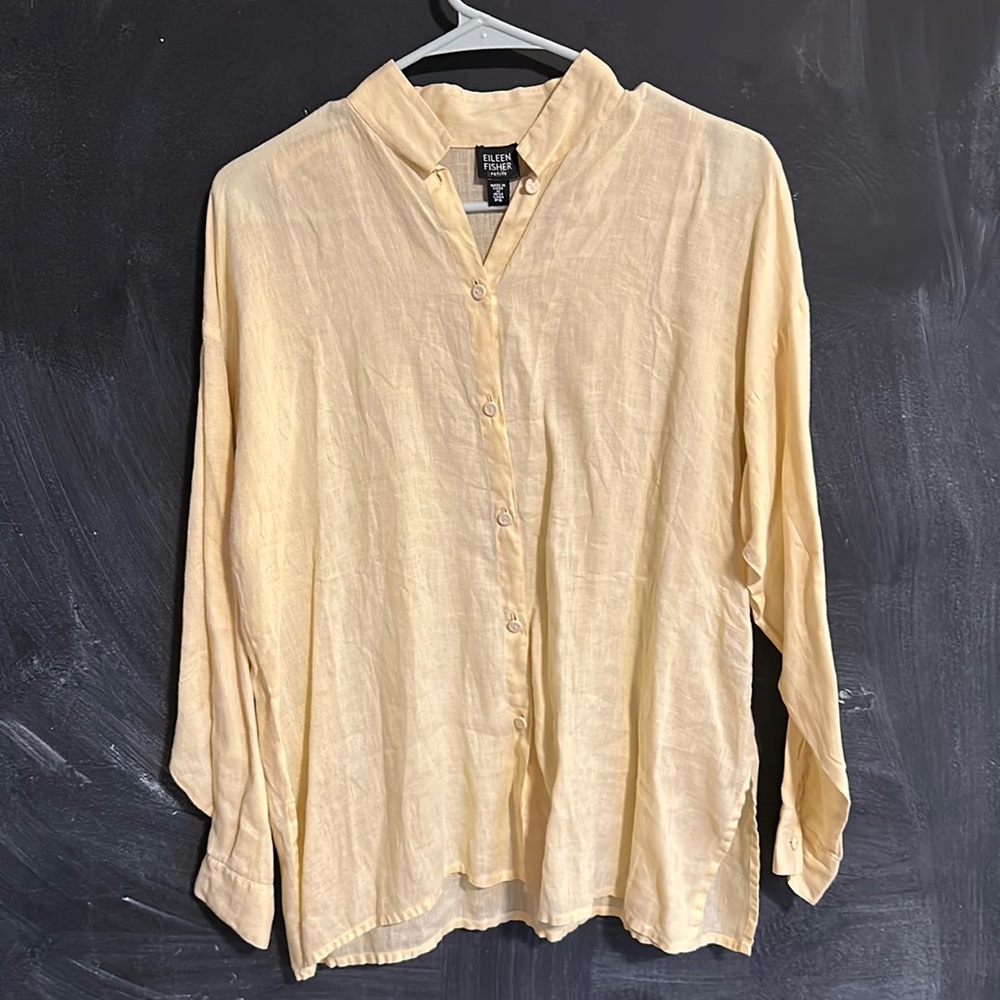 Yellow Eileen Fisher tunic, petite small